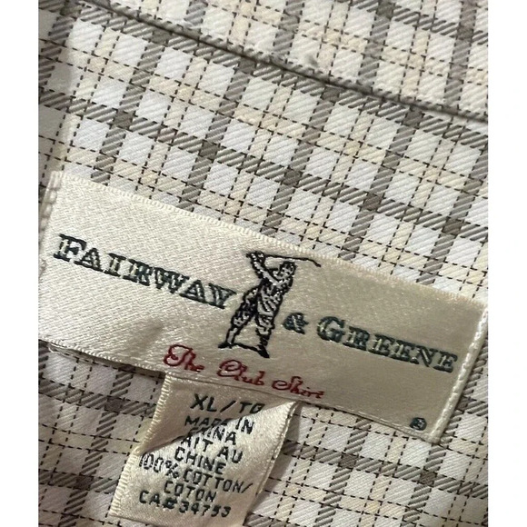 Fairway & Greene The Club Shirt  XL Green Striped Button Down Long Sleeve Cotton - Picture 2 of 12